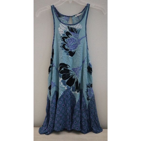 Free People OB564403 Womens Sz XS Blue "Someone Like You" Printed Slip Dress $88 - Picture 1 of 11